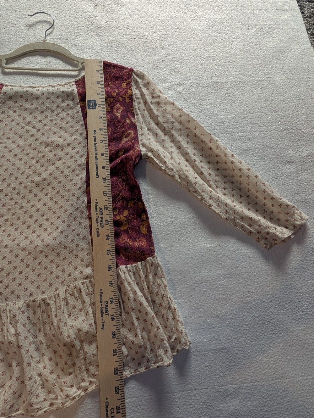 Free People Patchwork Floral Paisley Babydoll Peplum Top Size Large - Picture 5 of 13